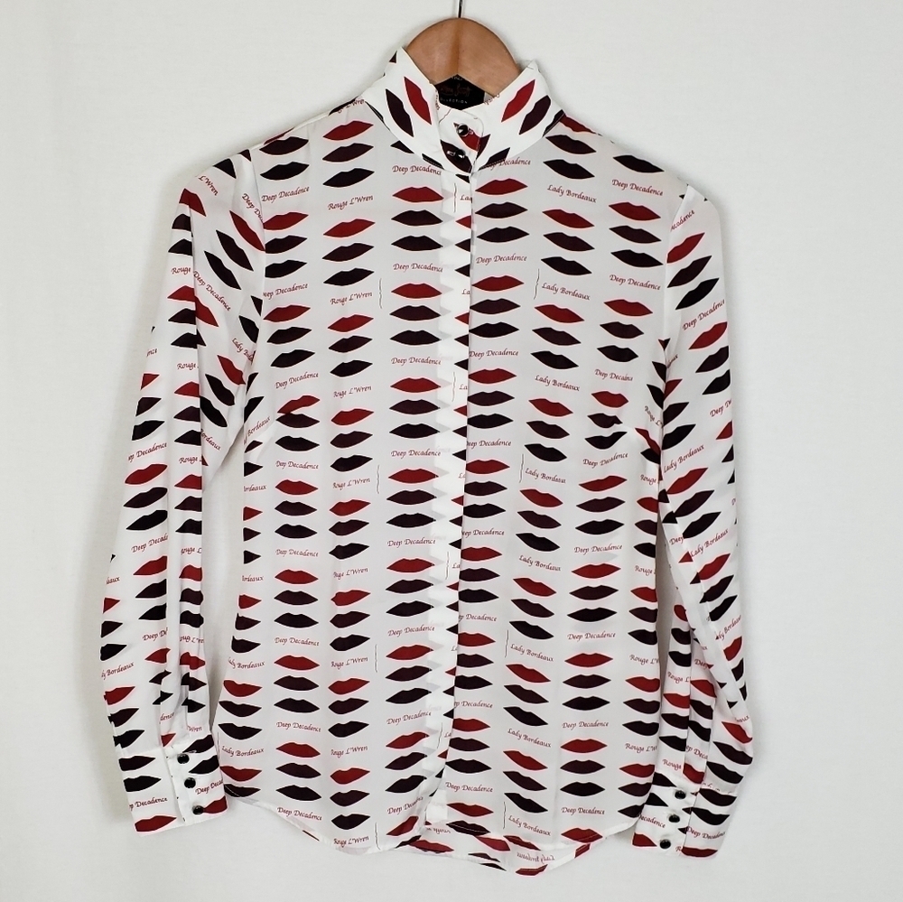 Banana Republic L'wren Scott Lips Blouse Sz 0